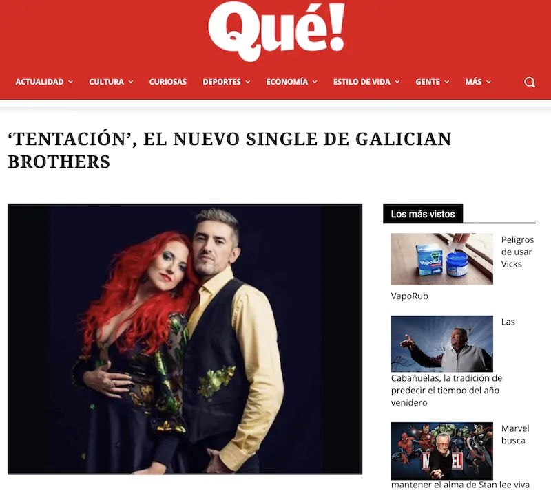 Revista Qué presenta el nuevo disco de Galician Brothers "Tentación"